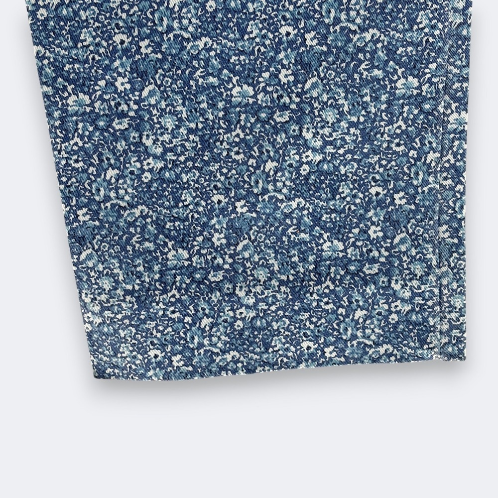Lands' End Women Floral Ditsy Print Straight Leg Pants 2 Blue Mid Rise Preppy - Picture 5 of 11